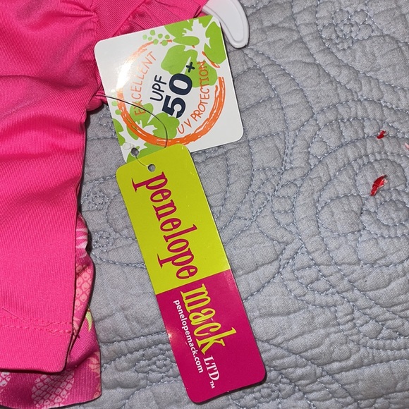 NWT Penelope Mack Ltd. UPF 50+ swimsuit rash guard swim shirt ruffle bottoms - Picture 3 of 7